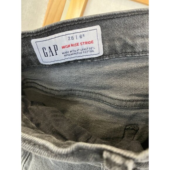 GAP Wide Leg Denim Jeans Pant Black High Rise Stride Size 28/6R - Picture 10 of 12